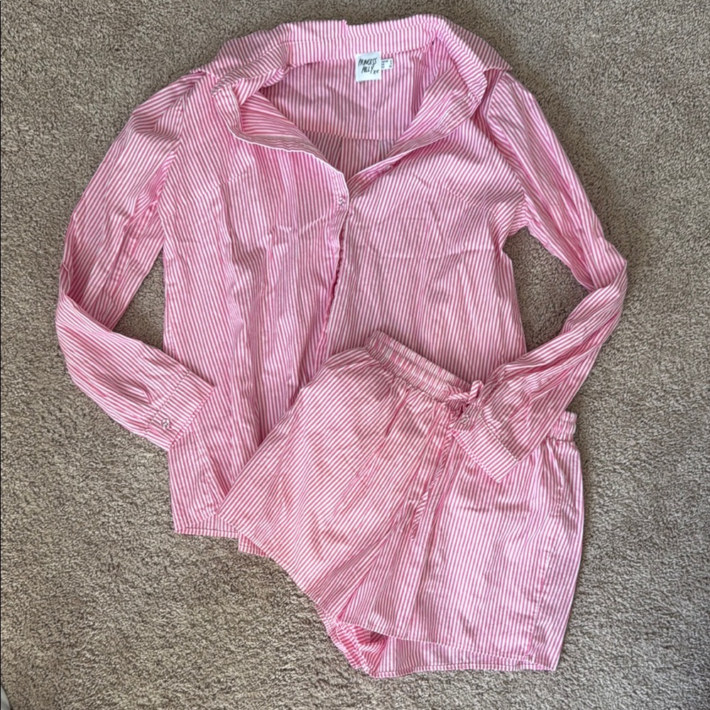 Princess Polly Pink Striped Pajama Set